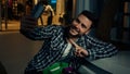 Man blogger photographer fashion vlogger caucasian hispanic businessman shopper shopaholic buyer photographing shopping