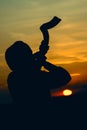 The Shofar Horn Sunset Royalty Free Stock Photo