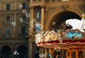 Man blows bubbles in Italy