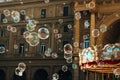 Man blows bubbles in Italy