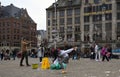 Streets of Amsterdam. Soap bubbles. Royalty Free Stock Photo