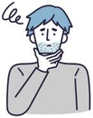 Man with a blue beard illustration