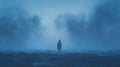 Man In Blue Fog: A Surrealistic Exploration Of Decaying Landscapes