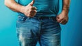 The man in blue jeans.AI generated image Royalty Free Stock Photo