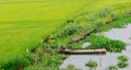 A man with boat on the canal in Angiang, Vietnam