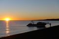 Man and boat silouette