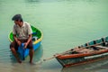 A man and boat