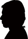 A man body part, head silhouette vector