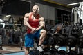 Man bodybuilder in GYM Royalty Free Stock Photo
