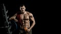 Man bodybuilder hold shaker