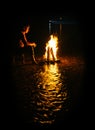 Man - Bonfire Royalty Free Stock Photo