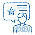 Man Bonus Consultant doodle icon hand drawn illustration