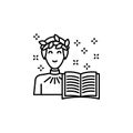 Man book poem icon. Element of literature icon