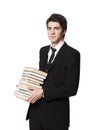 Man with books Royalty Free Stock Photo