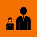 Man Boss With Subordinate Lady Icon Royalty Free Stock Photo