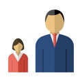 Man Boss With Subordinate Lady Icon Royalty Free Stock Photo