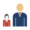 Man Boss With Subordinate Lady Icon Royalty Free Stock Photo