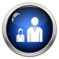 Man Boss With Subordinate Lady Icon Royalty Free Stock Photo