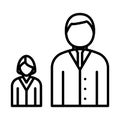 Man Boss With Subordinate Lady Icon Royalty Free Stock Photo