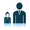 Man Boss With Subordinate Lady Icon Royalty Free Stock Photo