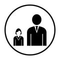 Man Boss With Subordinate Lady Icon Royalty Free Stock Photo