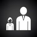 Man Boss With Subordinate Lady Icon Royalty Free Stock Photo