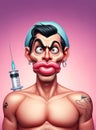 A man with Botox-pumped lips