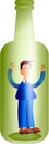 Man in a Bottle Royalty Free Stock Photo