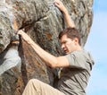 Man bouldering Royalty Free Stock Photo