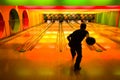 Man at the bowling alley Royalty Free Stock Photo