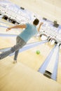 Man bowling, rear view Royalty Free Stock Photo