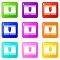 Man boxer briefs icons 9 set