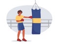 Man boxer training vector concept