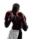 Man boxers boxing isolated silhouette