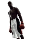 Man boxers boxing isolated silhouette