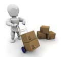 Man with boxes Royalty Free Stock Photo