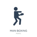 man boxing icon in trendy design style. man boxing icon isolated on white background. man boxing vector icon simple and modern Royalty Free Stock Photo