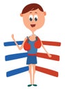 Man in the boxing ring , illustration, vector Royalty Free Stock Photo