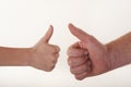 Man and boy thumbs up Royalty Free Stock Photo