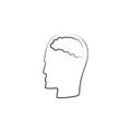 a man with a brain icon. Element of idea icon for mobile concept and web apps. Sketch style a man with a brain icon can be used Royalty Free Stock Photo