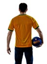 Man Brazilian Brazil holding soccer ball