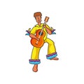 man brazilian dancer with guitar instrument