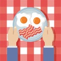 breakfast cooking icons flat design