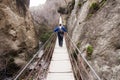 Man on bridge