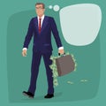 man with briefcase full of cash money Royalty Free Stock Photo