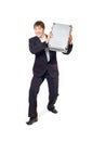 A man with a briefcase in his hands standing Royalty Free Stock Photo