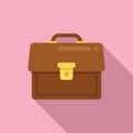 Man briefcase icon flat vector. Work bag Royalty Free Stock Photo