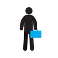 Man with briefcase silhouette icon