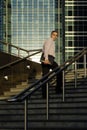 Man with a briefcase walking to work Royalty Free Stock Photo