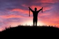 Man with broken chains Royalty Free Stock Photo